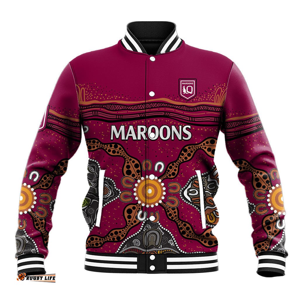 QLD Maroons Rugby Baseball Jacket Queensland Aboriginal Origin
