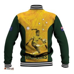 Australia Soccer Baseball Jacket Fowler Matildas - Gold Marble