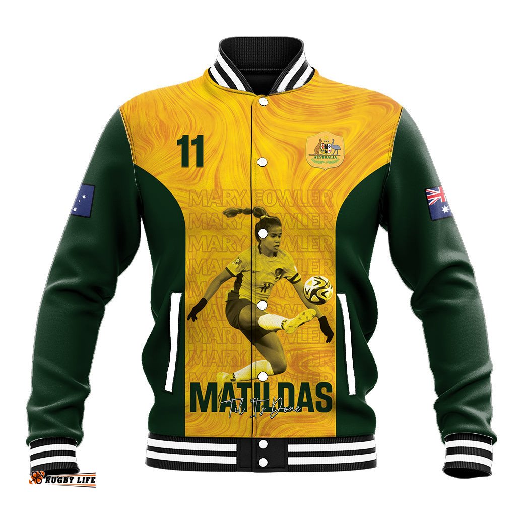 Australia Soccer Baseball Jacket Fowler Matildas - Gold Marble