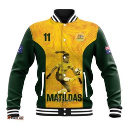 Australia Soccer Baseball Jacket Fowler Matildas - Gold Marble
