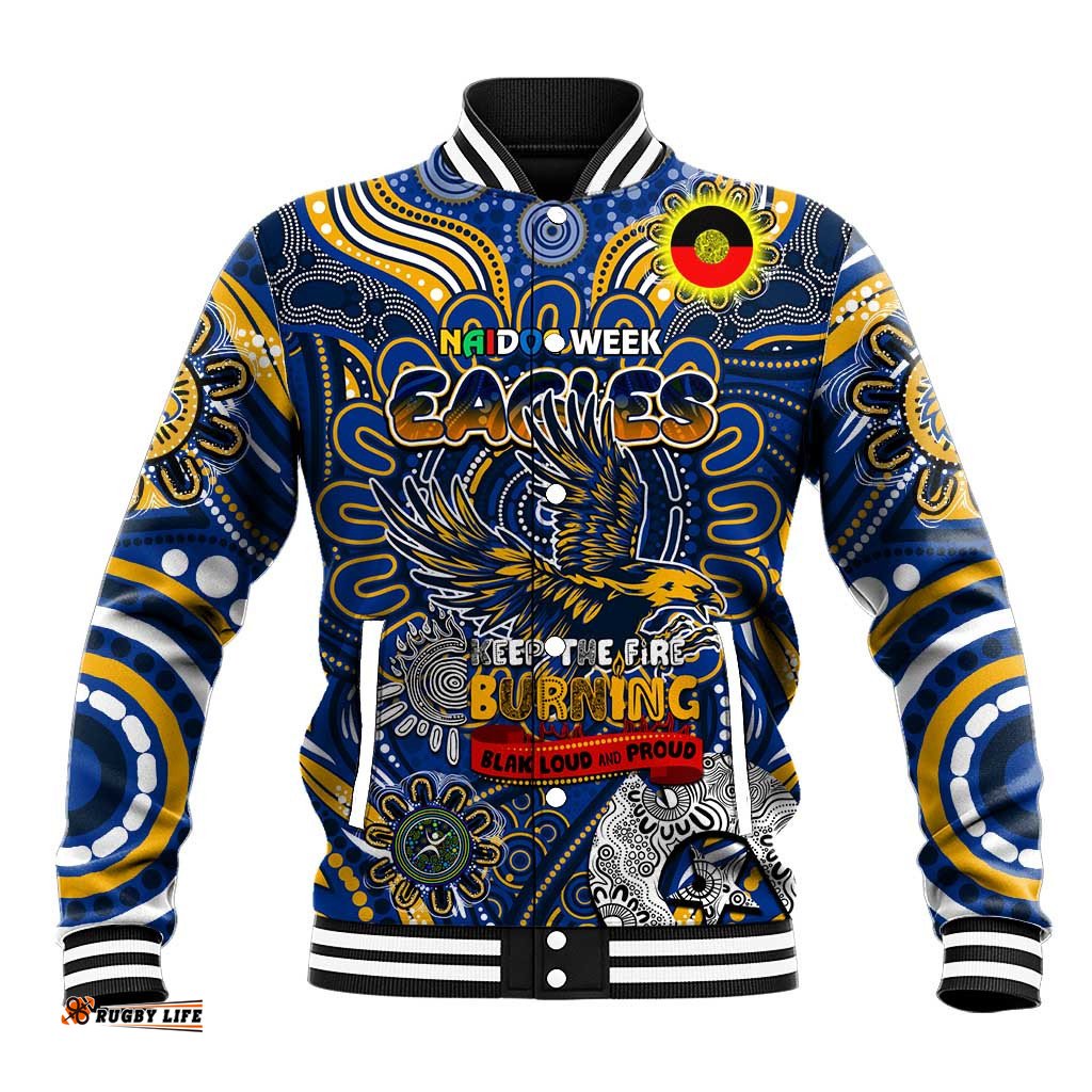 Custom West Coast Eagles NAIDOC Week 2024 Baseball Jacket Mascot Football DT02