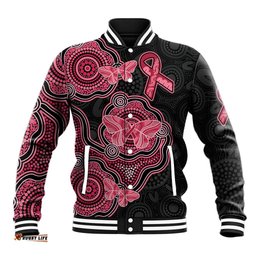 Australia Indigenous Mother's Day Baseball Jacket Aboriginal Breast Cancer Ribbon