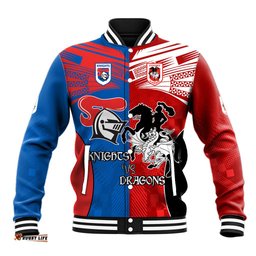 NRL Dragons and Knights Sporty Style Baseball Jacket