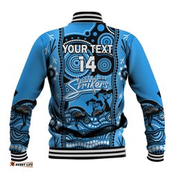 Custom Adelaide Strikers Cricket Baseball Jacket Happy Australia Day Aboriginal Art