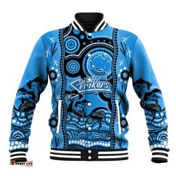 Custom Adelaide Strikers Cricket Baseball Jacket Happy Australia Day Aboriginal Art