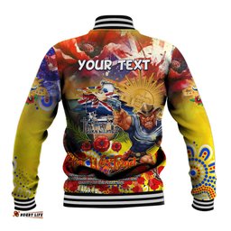 Personalised Australia Rugby Cowboys ANZAC Baseball Jacket North Queensland Scratch Style DT02
