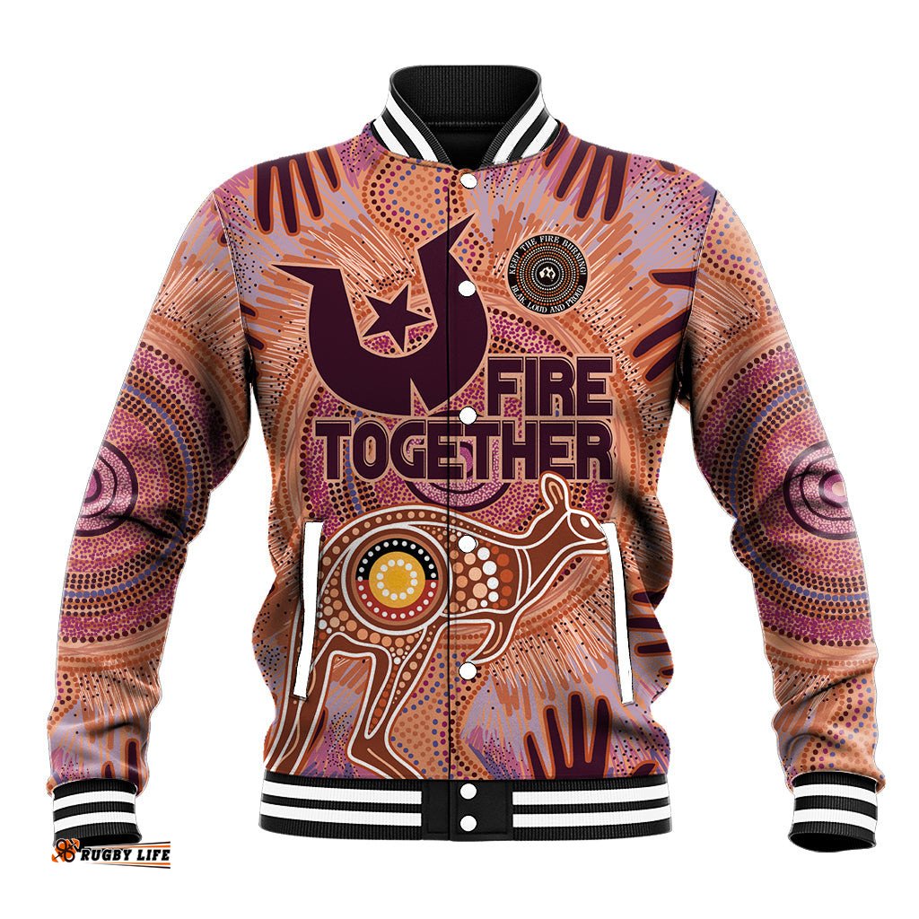 Fire Together NAIDOC 2024 Baseball Jacket Indigenous Cultural Spirit