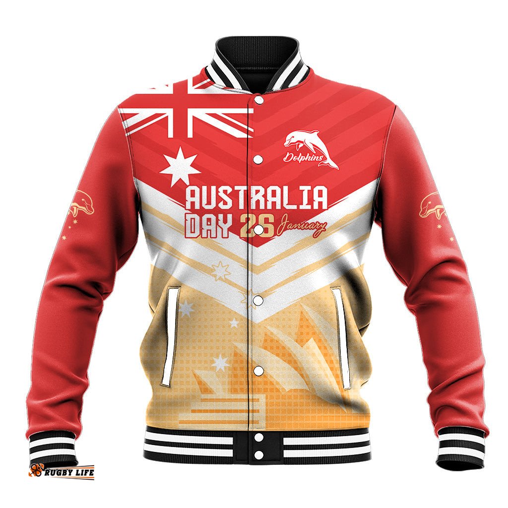 NRL Dolphins Australia Day Custom Baseball Jacket Sydney Opera House Style