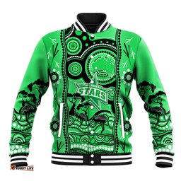 Melbourne Stars Cricket Baseball Jacket Happy Australia Day Aboriginal Art