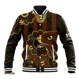AFL Hawthorn Hawks 1902 Aboriginal Baseball Jacket