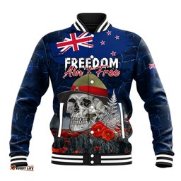 New Zealand ANZAC Day Baseball Jacket Freedom Ain't Free