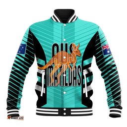 Custom Australia Soccer Baseball Jacket Go Matildas Dynamic - Turquoise