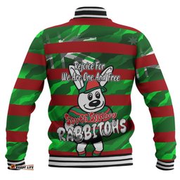 South Sydney Rabbitohs Baseball Jacket - Happy Australia Day We Are One And Free V2