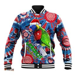 Australia Lorikeet Aboriginal Rainbow Tie Dye Merry Christmas Baseball Jacket