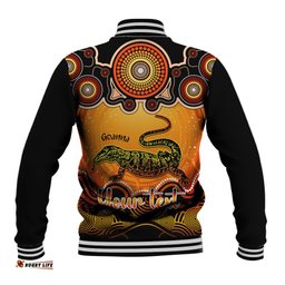 Personalised Australia Capricorn Goanna Zodiac Baseball Jacket Auz Astrology Aboriginal - Red
