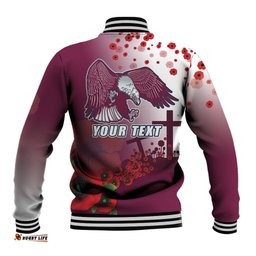 Custom Sea Eagle Rugby ANZAC Baseball Jacket The Military Soldiers with Red Poppy