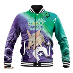 Vivid Bilby NAIDOC 2024 Baseball Jacket Macrotis Aboriginal Art Style