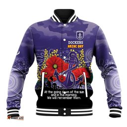 Custom Dockers Football ANZAC Baseball Jacket Gallipoli Camouflage With Poppies