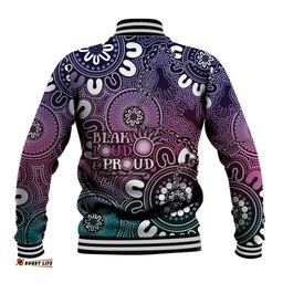 NAIDOC Week 2024 Fire Burning Baseball Jacket Aboriginal Dots Pink Art