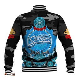 Adelaide Strikers ANZAC 2024 Baseball Jacket Lest We Forget Poppy Mix Camouflage