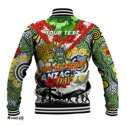 Personalised Raiders ANZAC Day Baseball Jacket Aboriginal Rising Sun DT02