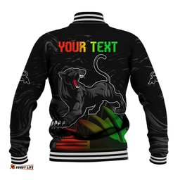 Personalised NRL Panthers Australia Day Baseball Jacket Proud Of Our Boys Black