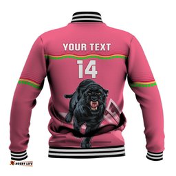 Custom Australia Day Panthers Baseball Jacket NRL 2024 Sydney Opera House With Map - Pink