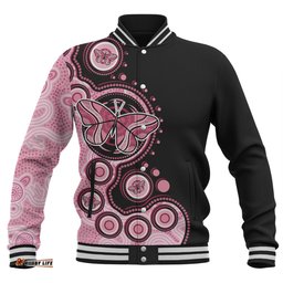 Australia Baseball Jacket Indigenous Butterfly Aboriginal Dot Arts