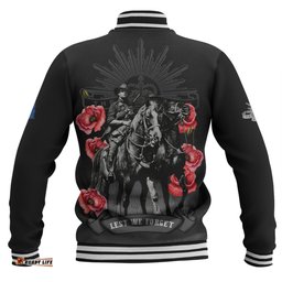 Australia Baseball Jacket - Anzac Day Lest We Forget The Light Horse
