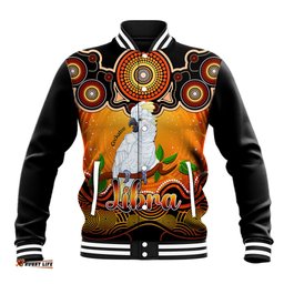 Personalised Australia Libra Cockatoo Zodiac Baseball Jacket Auz Astrology Aboriginal - Red