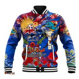 Personalised Australia Rugby Eels ANZAC Baseball Jacket Parramatta Scratch Style DT02