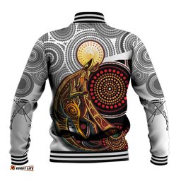 Aboriginal Kangaroo Pattern Dot Art Baseball Jacket TS04