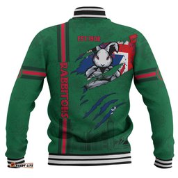 South Sydney Rabbitohs Baseball Jacket - Happy Australia Day Flag Scratch Style