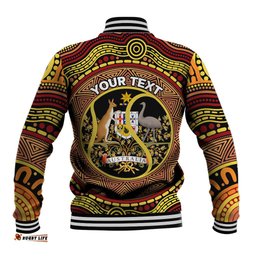Personalised Australia Tennis Baseball Jacket Aussie Indigenous Art