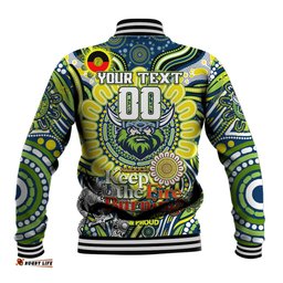 Custom NAIDOC Week 2024 Raiders Baseball Jacket Mascot Rugby DT02