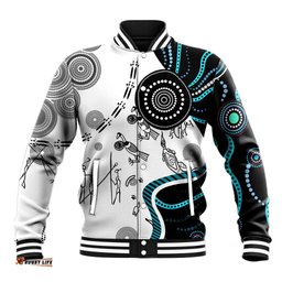 Aboriginal Pattern Torest Strait Island Baseball Jacket TS04