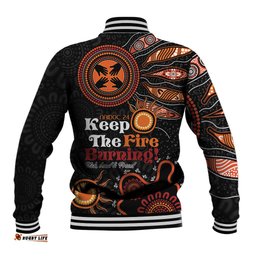 Australia NAIDOC 2024 Baseball Jacket Keep the Fire Burning Aboriginal Art