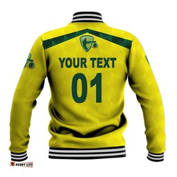 Custom Personalised Australia Cricket Baseball Jacket Aussie Unique - Yellow