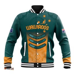 Custom Wallaroos Womens Rugby Baseball Jacket Aboriginal Dots Art