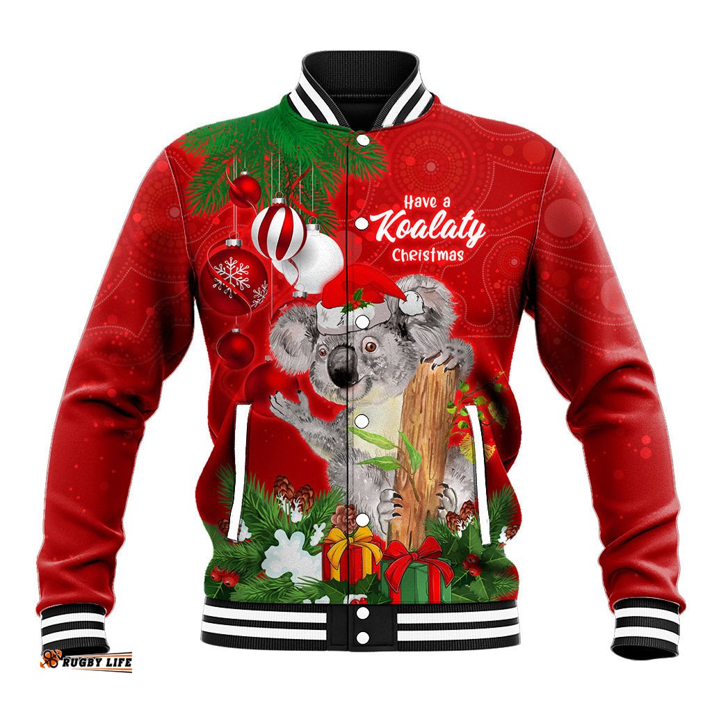 Koala Lover Baseball Jacket Australia Merry Christmas Aboriginal