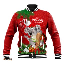 Koala Lover Baseball Jacket Australia Merry Christmas Aboriginal