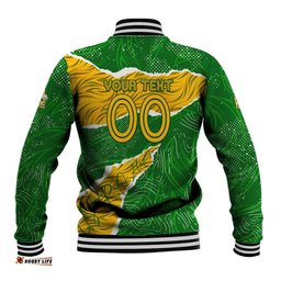 Personalised Matildas Baseball Jacket Australia Soccer Fingerprint DT02