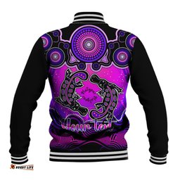 Personalised Australia Pisces Platypus Zodiac Baseball Jacket Auz Astrology Aboriginal - Magenta