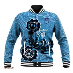 Custom NSW Blues Rugby Baseball Jacket 2024 Platypus Mix Aboriginal Art