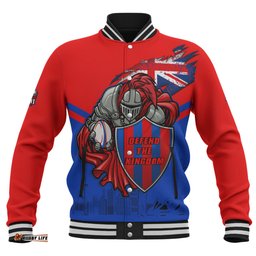 Newcastle Knights Baseball Jacket Custom For Die Hard Fan Australia Flag Scratch Style