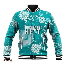 Custom Brisbane Cricket Indigenous Baseball Jacket Feel The Heat