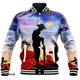 Vibe Hoodie Clothing - Anzac Day Australia Soldier We Will Rememer Them Baseball Jacket