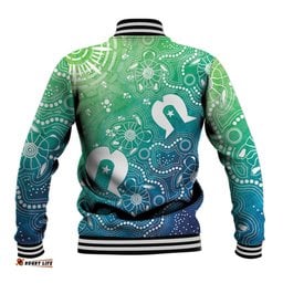 Australia Aboriginal Style Baseball Jacket World Ocean Day