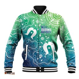 Australia Aboriginal Style Baseball Jacket World Ocean Day