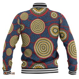 Australia Aboriginal Baseball Jacket - Beautiful Indigenous Seamless Pattern Based in Universe with Galaxies Form Baseball Jacket